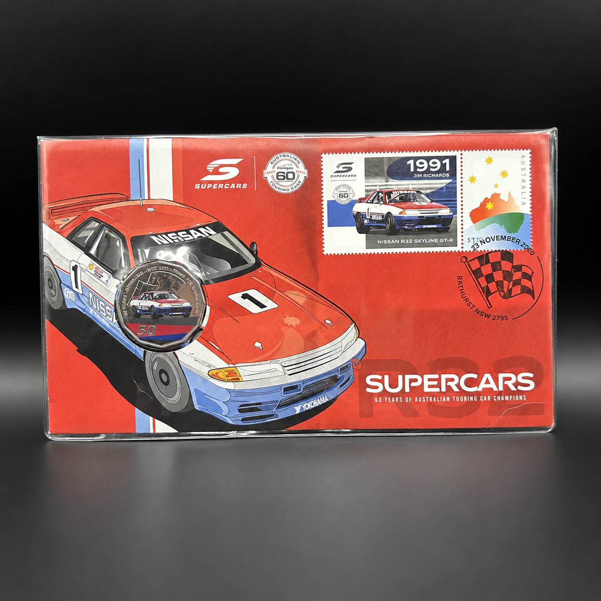 R32 GTR Skyline Bathurst Jim Richards Collectible 50c Coin