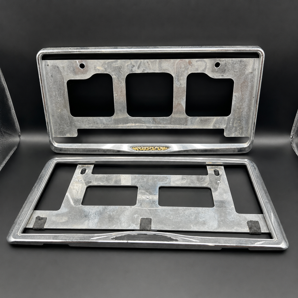 Damaged License Plate Frame Surrounds