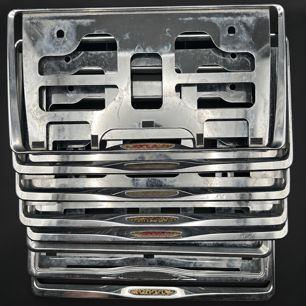 Damaged License Plate Frame Surrounds