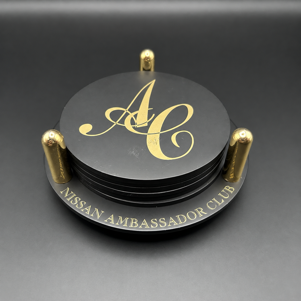 Nissan Ambassador Club Brass Drinks Coaster Set